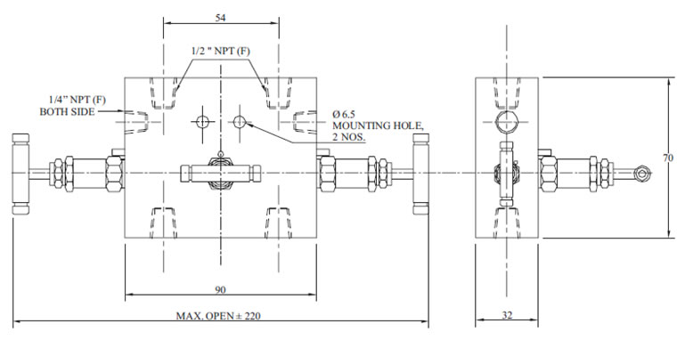 Manifold - R - 3 Way-01 Diagram