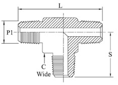 HP Tee Male Diagram