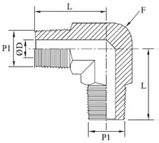 Pipe Male Elbow Diagram
